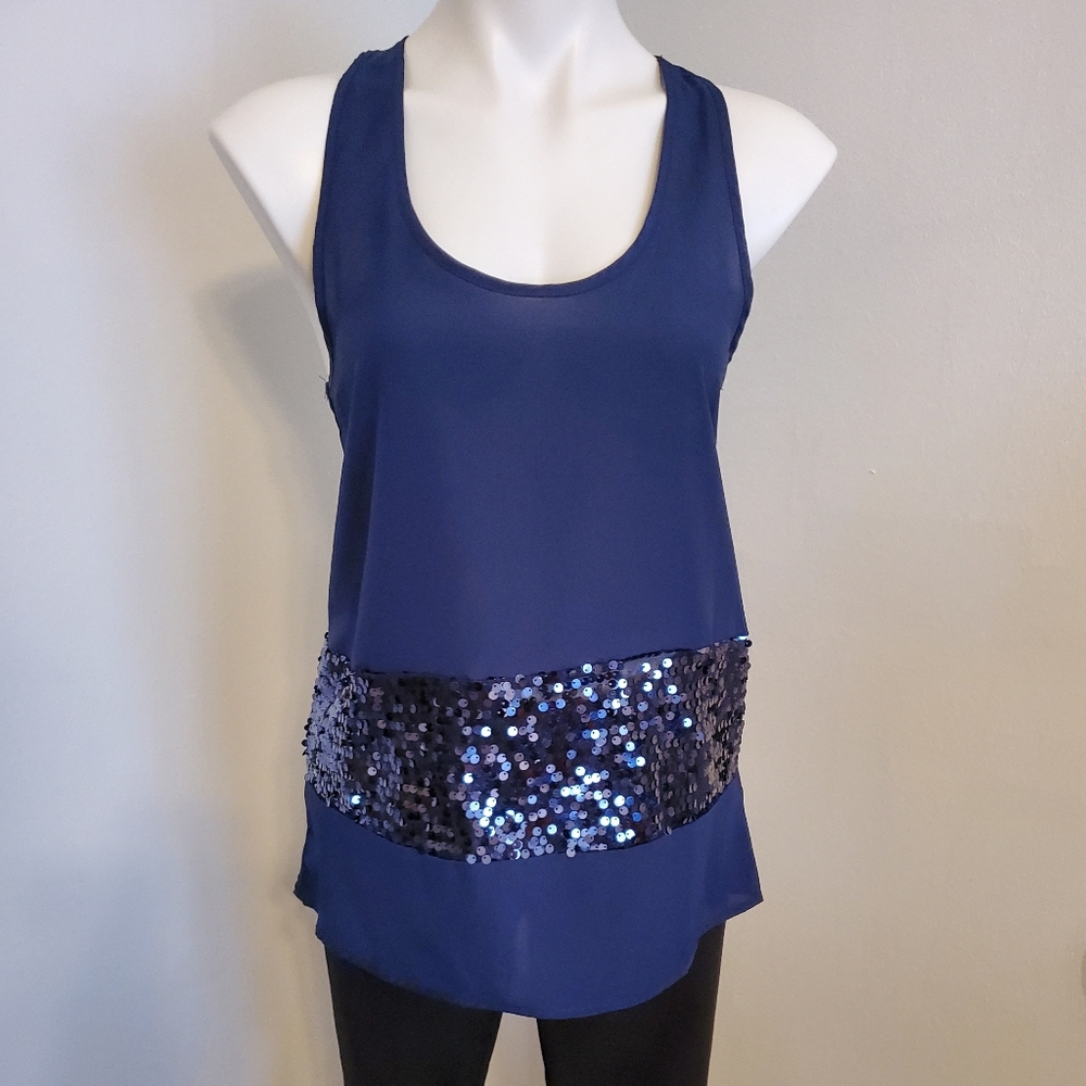 Studio Y Sequined Racerback Tank Size Medium